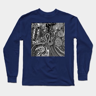 Grey psychedelic Long Sleeve T-Shirt